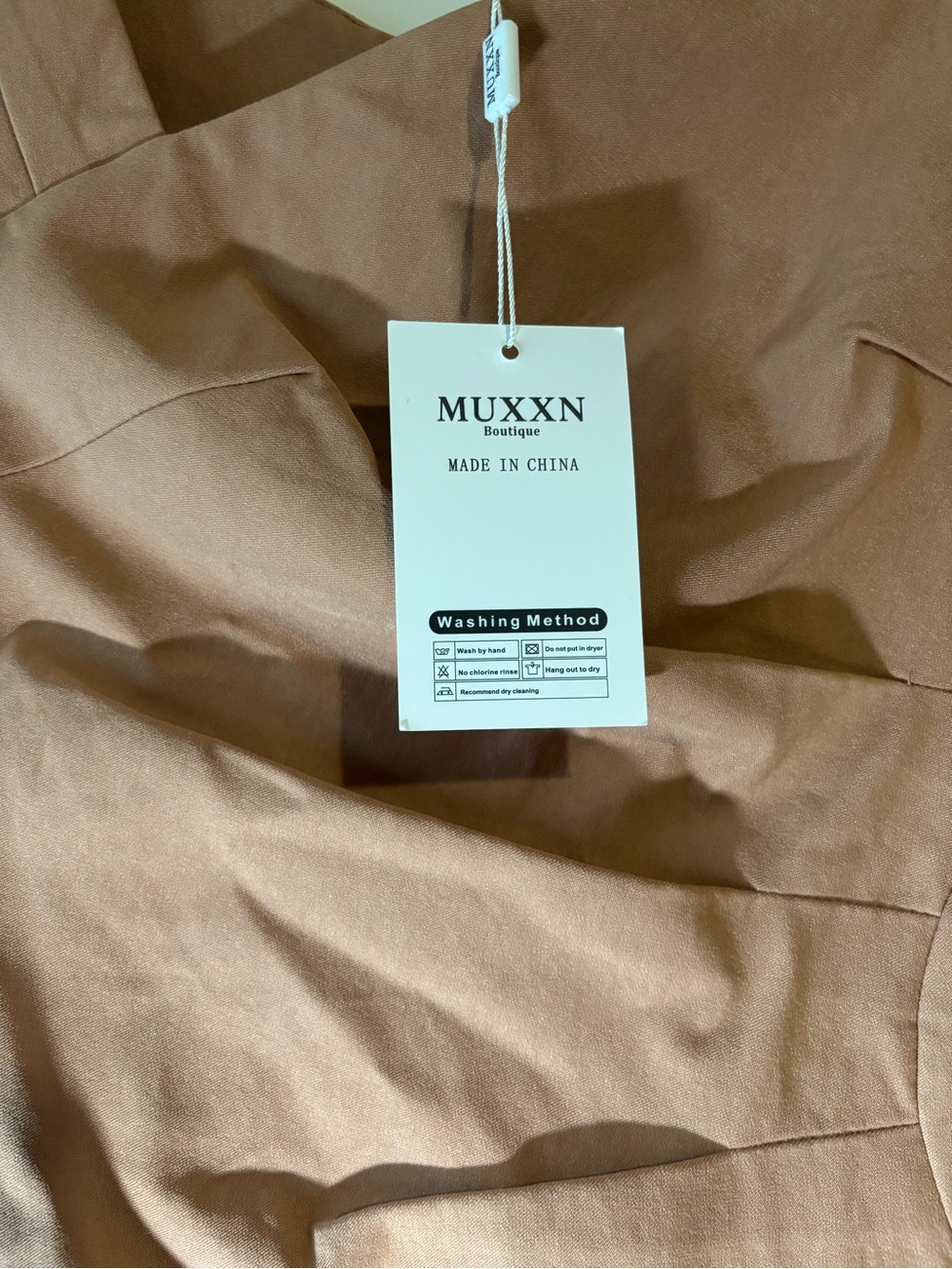 MUXXN Ruched Sheath Dress-Camel-Size Small-NWT - Picture 5 of 10